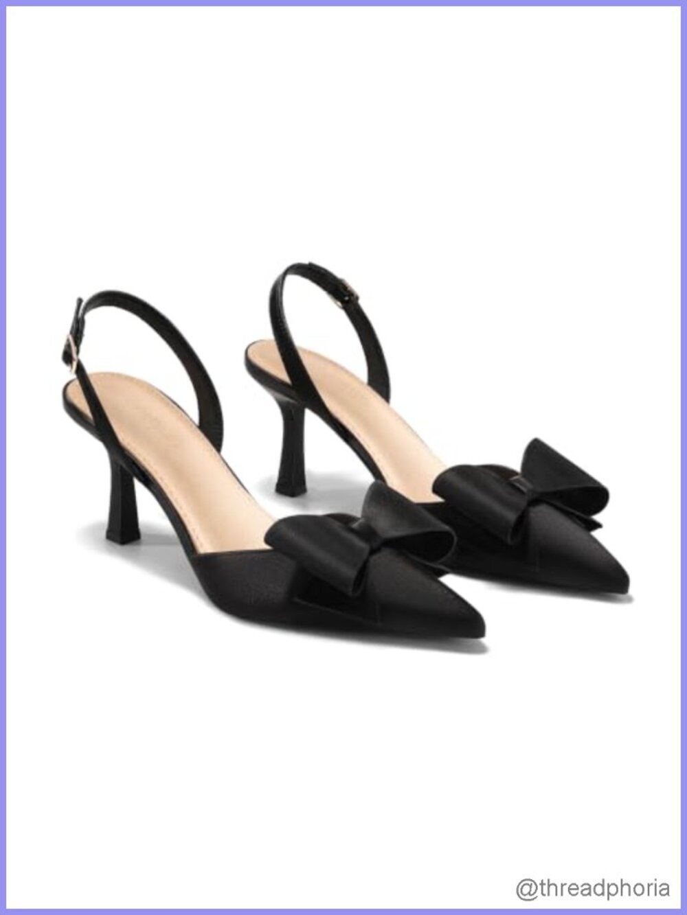 Women's Satin Slingback Kitten Heel Pumps with Bow Closed Toe Wedding Shoes